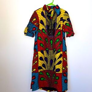 Stunning crystal beaded African Ankara gown design
